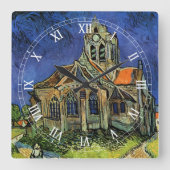 Kerk in Auvers-sur-Oise door Vincent van Gogh Vierkante Klok (Voorkant)