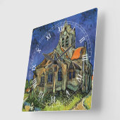 Kerk in Auvers-sur-Oise door Vincent van Gogh Vierkante Klok (Hoek)