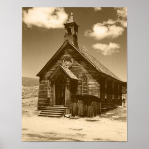 Kerk in Bodie, CA (sepia) Print