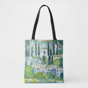 Kerk in Cassone door Gustav Klimt Tote Bag