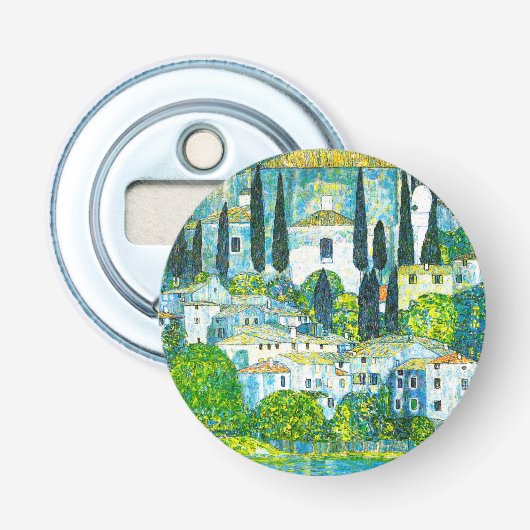 Kerk in Cassone Gustav Klimt Button Flesopener (Voorkant)