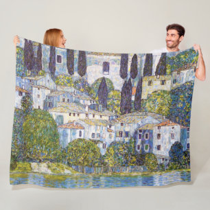 Kerk in Cassone, Gustav Klimt Fleece Deken