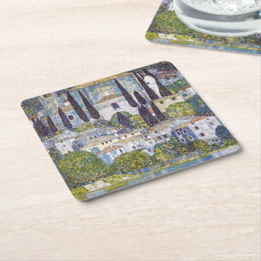 Kerk in Cassone, Gustav Klimt Kartonnen Onderzetters (Schuin)