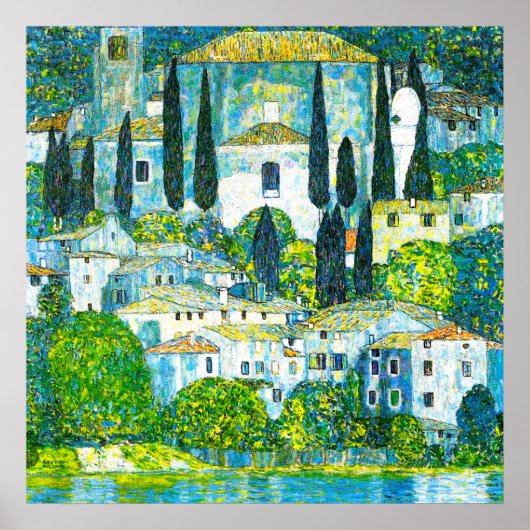 Kerk in Cassone Gustav Klimt Poster (Voorkant)