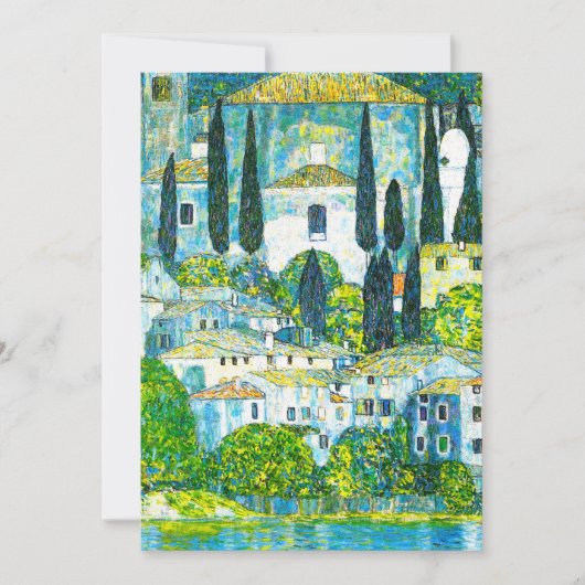 Kerk in Cassone Gustav Klimt Save The Date (Voorkant)