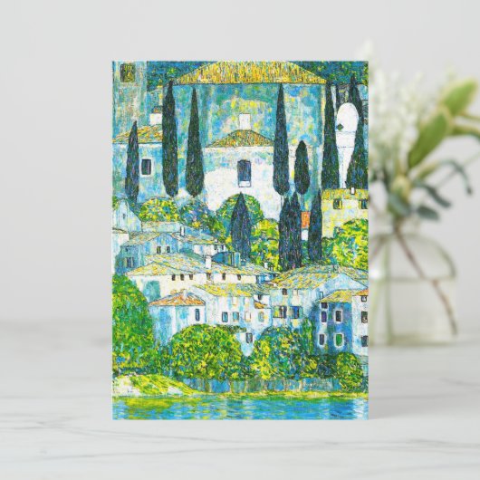 Kerk in Cassone Gustav Klimt Save The Date (Staand voorkant)