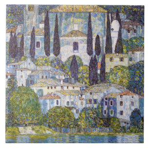 Kerk in Cassone, Gustav Klimt Tegeltje