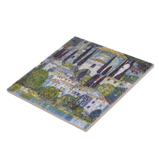 Kerk in Cassone, Gustav Klimt Tegeltje (Zijkant)