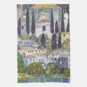 Kerk in Cassone, Gustav Klimt Theedoek (Verticaal)