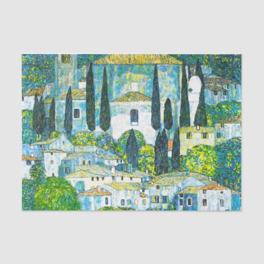 Kerk in Cassone Gustav Klimt Tissuepapier (Voorkant)