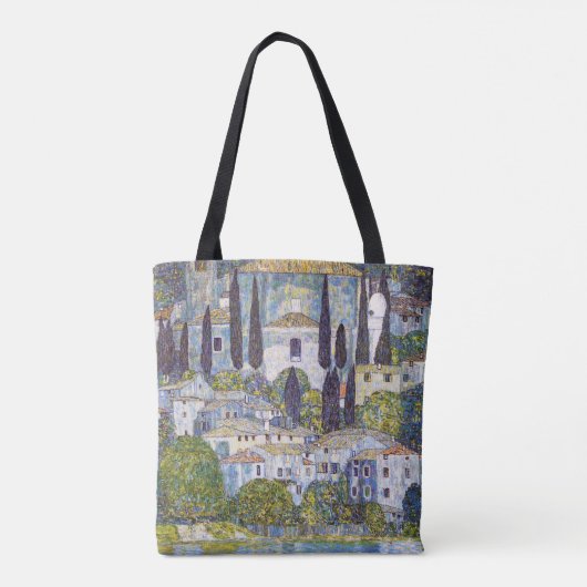 Kerk in Cassone, Gustav Klimt Tote Bag (Achterkant)