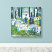 Kerk in Cassone van Gustav Klimt Canvas Afdruk (Insitu (Houten vloer))