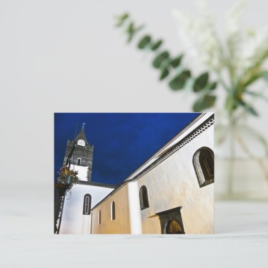 Kerk in de stad Funchal nachtscène Briefkaart (Staand voorkant)