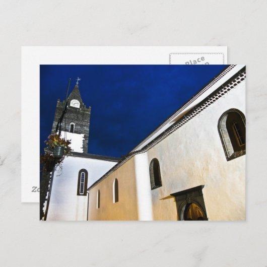 Kerk in de stad Funchal nachtscène Briefkaart (Voorkant / Achterkant)