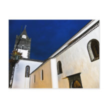 Kerk in de stad Funchal nachtscène