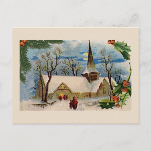  kerk in de winter briefkaart (Voorkant)