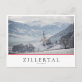 Kerk in de winter in Zillertal in Oostenrijk Briefkaart (Voorkant)