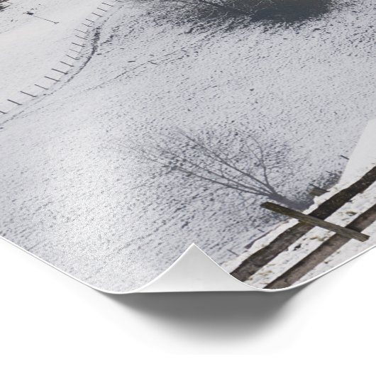 Kerk in een alpenwinterlandschap foto afdruk (Hoek)