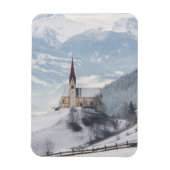 Kerk in een alpenwinterlandschap magneet (Verticaal)