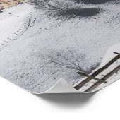 Kerk in een alpenwinterlandschap poster (Hoek)