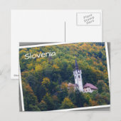 Kerk in een herfst bos in Slovenië Briefkaart (Voorkant / Achterkant)