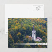 Kerk in een herfst bos in Slovenië Briefkaart (Voorkant / Achterkant)