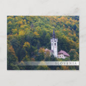 Kerk in een herfst bos in Slovenië Briefkaart (Voorkant)