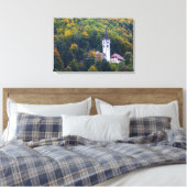 Kerk in een herfst bos in Slovenië Canvas Afdruk (Insitu (Slaapkamer))