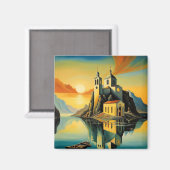 Kerk in Fjord 8 Magneet (Voorkant / Achterkant)