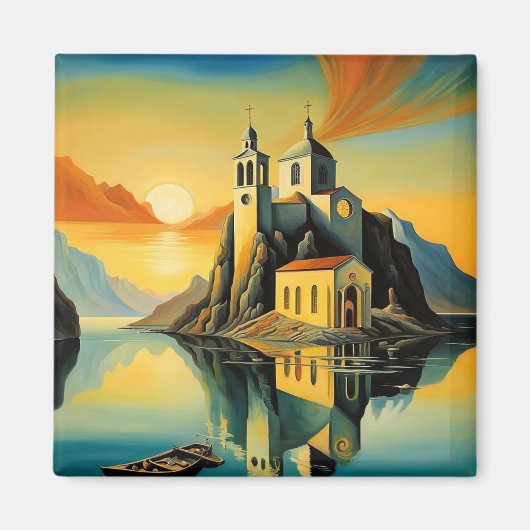 Kerk in Fjord 8 Magneet (Voorkant)