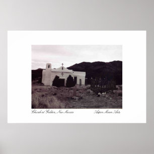 Kerk in Golden, New Mexico Poster