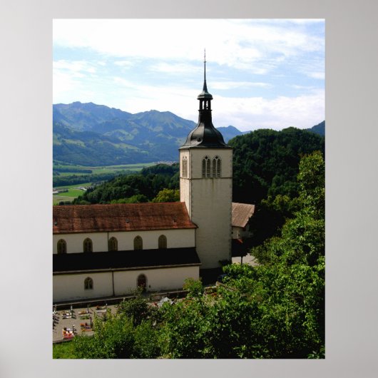 Kerk in Gruyeres Poster (Voorkant)