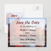 Kerk in het najaar Save the Date Aankondigingskaart (Voorkant / Achterkant)