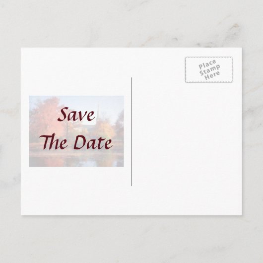 Kerk in het najaar Save the Date Aankondigingskaart (Achterkant)