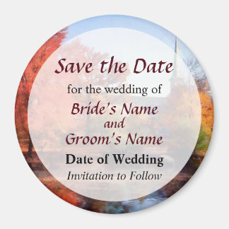 Kerk in het najaar Save the Date Magneet