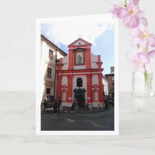 Kerk in Krakow, Polen Kaart (Orchidee)