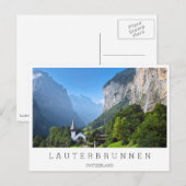Kerk in Lauterbrunnen vallei, Zwitserland Briefkaart (Voorkant / Achterkant)
