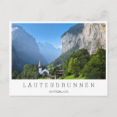 Kerk in Lauterbrunnen vallei, Zwitserland Briefkaart (Voorkant)