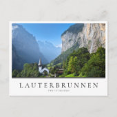 Kerk in Lauterbrunnen vallei, Zwitserland Briefkaart (Voorkant)