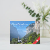 Kerk in Lauterbrunnen vallei, Zwitserland Briefkaart (Staand voorkant)