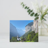 Kerk in Lauterbrunnen vallei, Zwitserland Briefkaart (Staand voorkant)