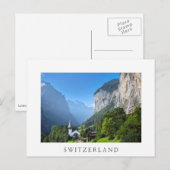 Kerk in Lauterbrunnen vallei, Zwitserland Briefkaart (Voorkant / Achterkant)