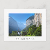 Kerk in Lauterbrunnen vallei, Zwitserland Briefkaart (Voorkant)