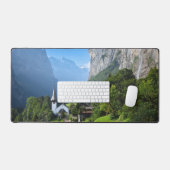 Kerk in Lauterbrunnen vallei, Zwitserland Bureaumat (Keyboard & Muis)