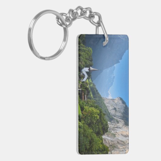 Kerk in Lauterbrunnen vallei, Zwitserland Sleutelhanger (Voorkant Links)