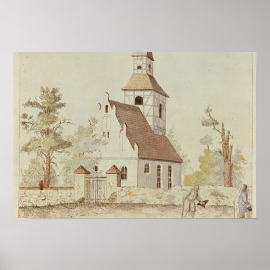 Kerk in Pankow, Berlijn Poster (Voorkant)