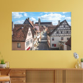 Kerk in Rothenburg ob der Tauber, Duitsland Canvas Afdruk (Insitu (Woonkamer))