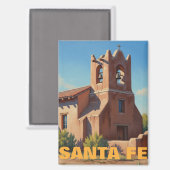 Kerk in Santa Fe New Mexico Magneet (Voorkant / Achterkant)