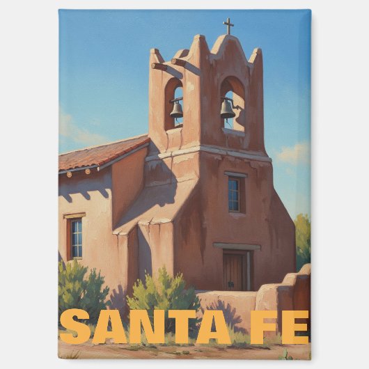 Kerk in Santa Fe New Mexico Magneet (Voorkant)