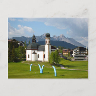 Kerk in Seefeld, briefkaart Oostenrijk
